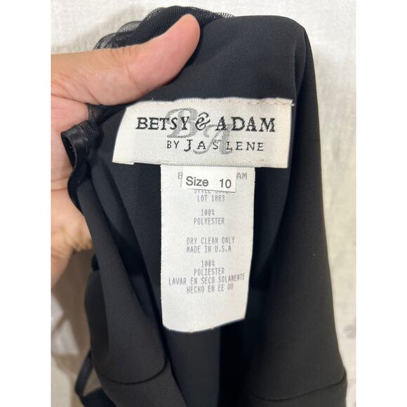 Vintage Dress 10 Black Sheer Top Knee Length Made in USA Goth Witchy Y2K - Picture 8 of 8